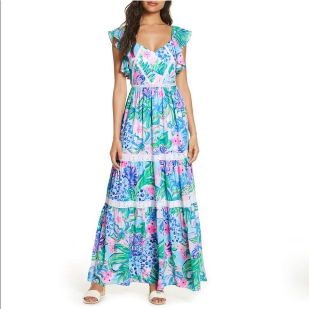 Lilly Pulitzer Ivie maxi dress sz 10 EUC
